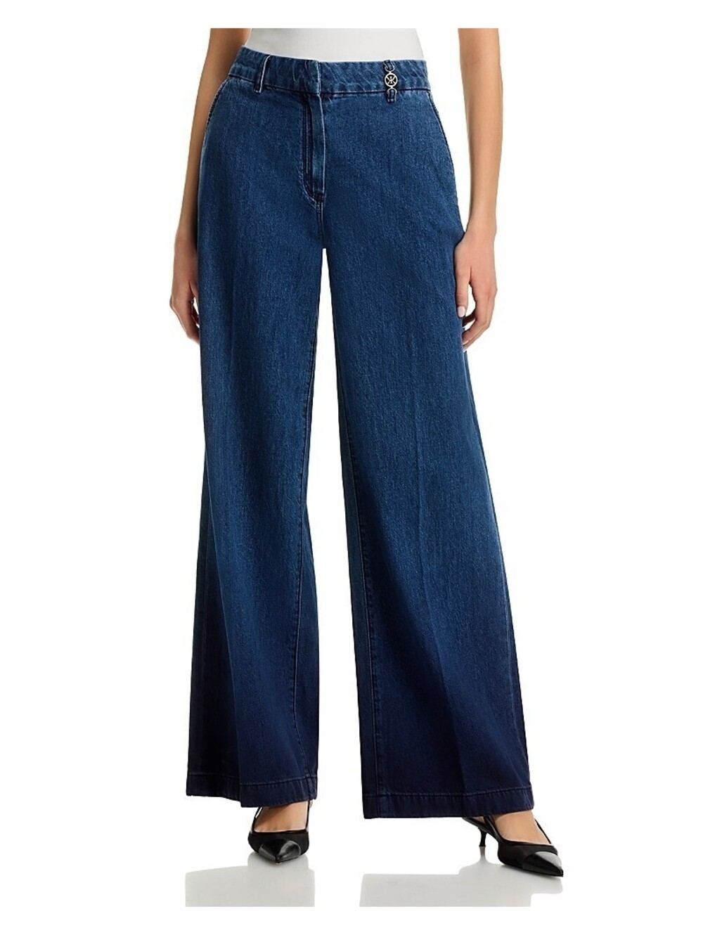 298$ Kobi Halperin Hanna Wide-leg Silhouette Trouser Jeans Size 25 Med Blue